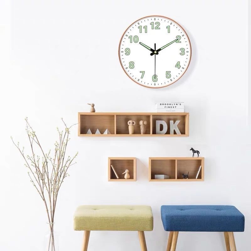 8-inch [20CM] creative living room clock, night light bedroom, simple and non perforated clock wall, clock watch wall by eprolo