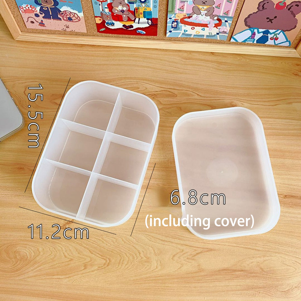 Korean Style Ins Style Desktop Net Red Cosmetic Storage Box Frosted Transparent Student Dormitory Rack Finishing Box Female by eprolo