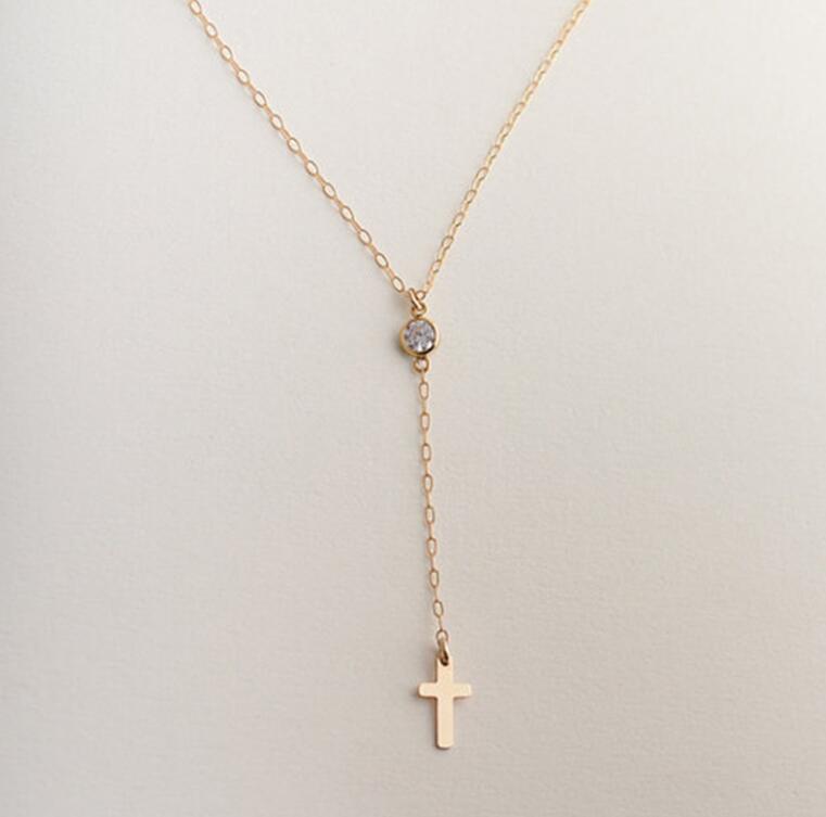 Small Gold Cross Pendant Necklace Women Girl Kids,Mini Charm Pendant by eprolo