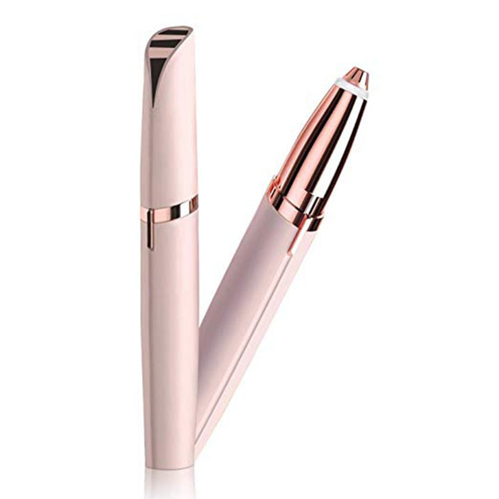 Mini Electric Eyebrow Trimmer Lipstick Brows Pen Hair Remover Painless Eye brow Razor Epilator With LED Light by eprolo
