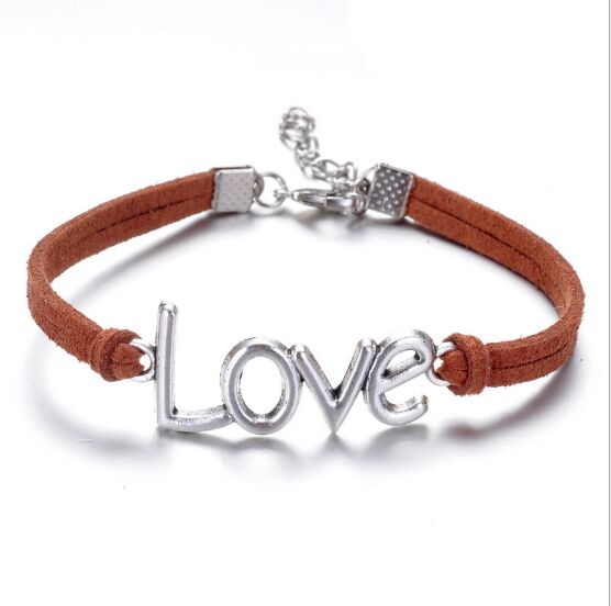 Infinity handmade bracelet Vintage Love Charms Infinity Bangles Leather BraceletI by eprolo