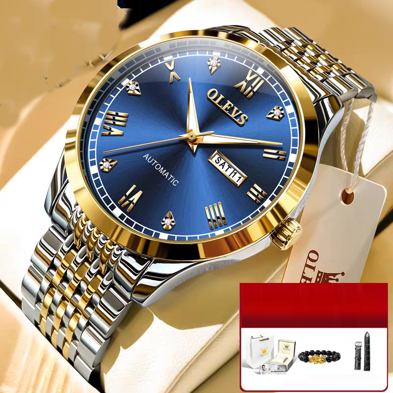 Men's Watch Men's Mechanical Watch Fully Automatic Simple Wind Waterproof Night Light Watch by eprolo