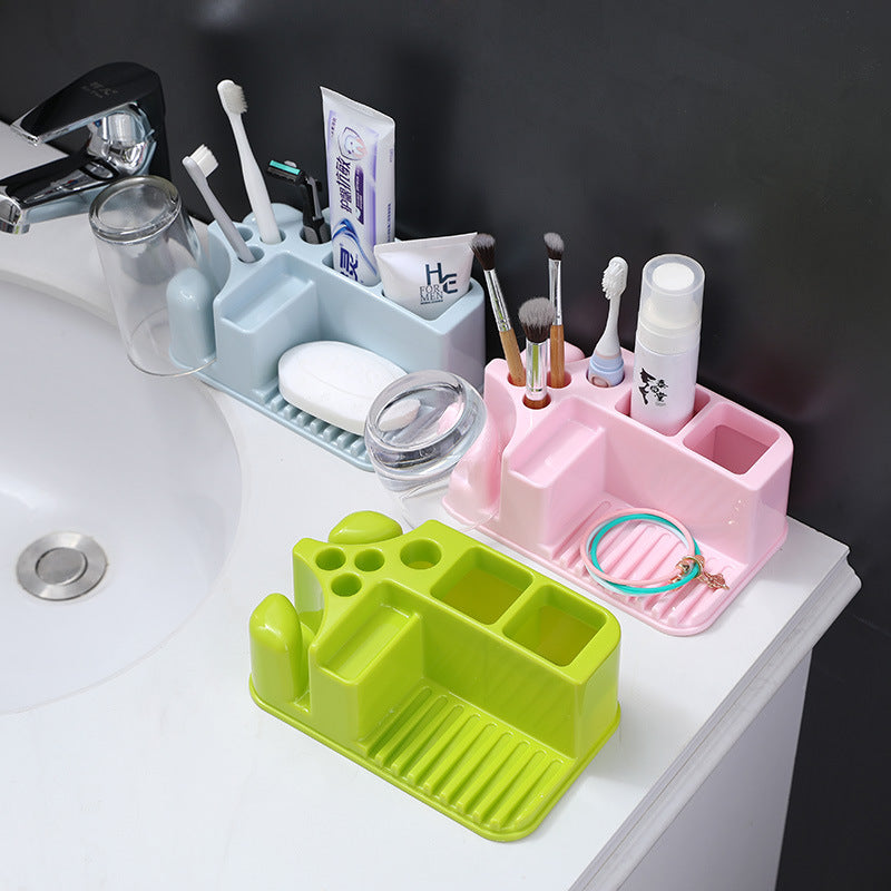 Toilet Toothbrush Rack Free Punch Brushing Cup Mouthwash Cup Holder Toothbrush Toothpaste Rack Toothware Storage Rack by eprolo