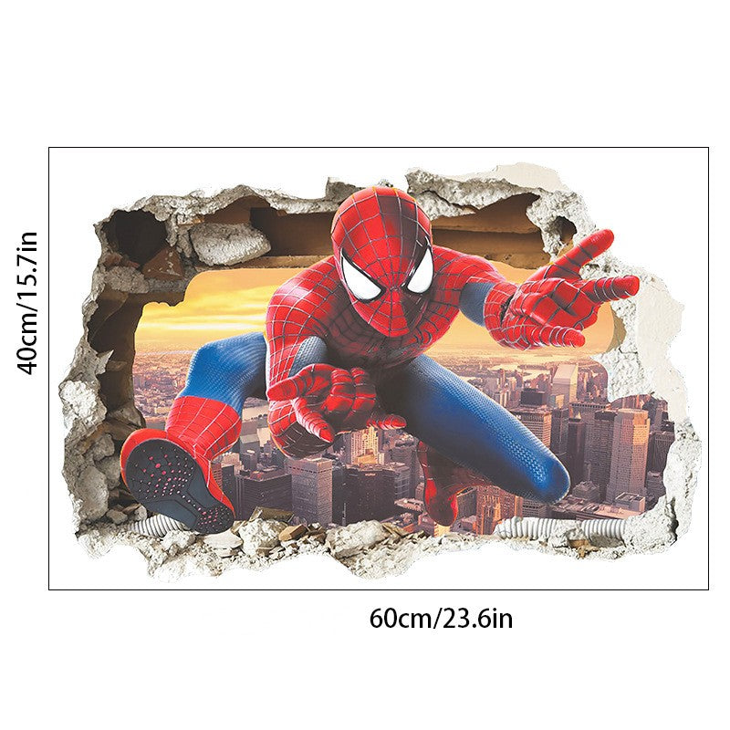 3D Transcendent Wall Spider Man Wall Stickers Living Room Decoration Background Wall Stickers Removable by eprolo
