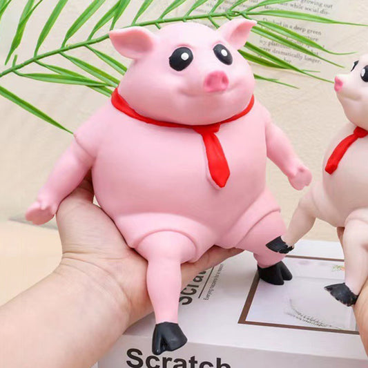 Cartoon Cute Pink Lala Pig Toy Ventilate Pig Trick Pinch Music Stress Relief Toy by eprolo