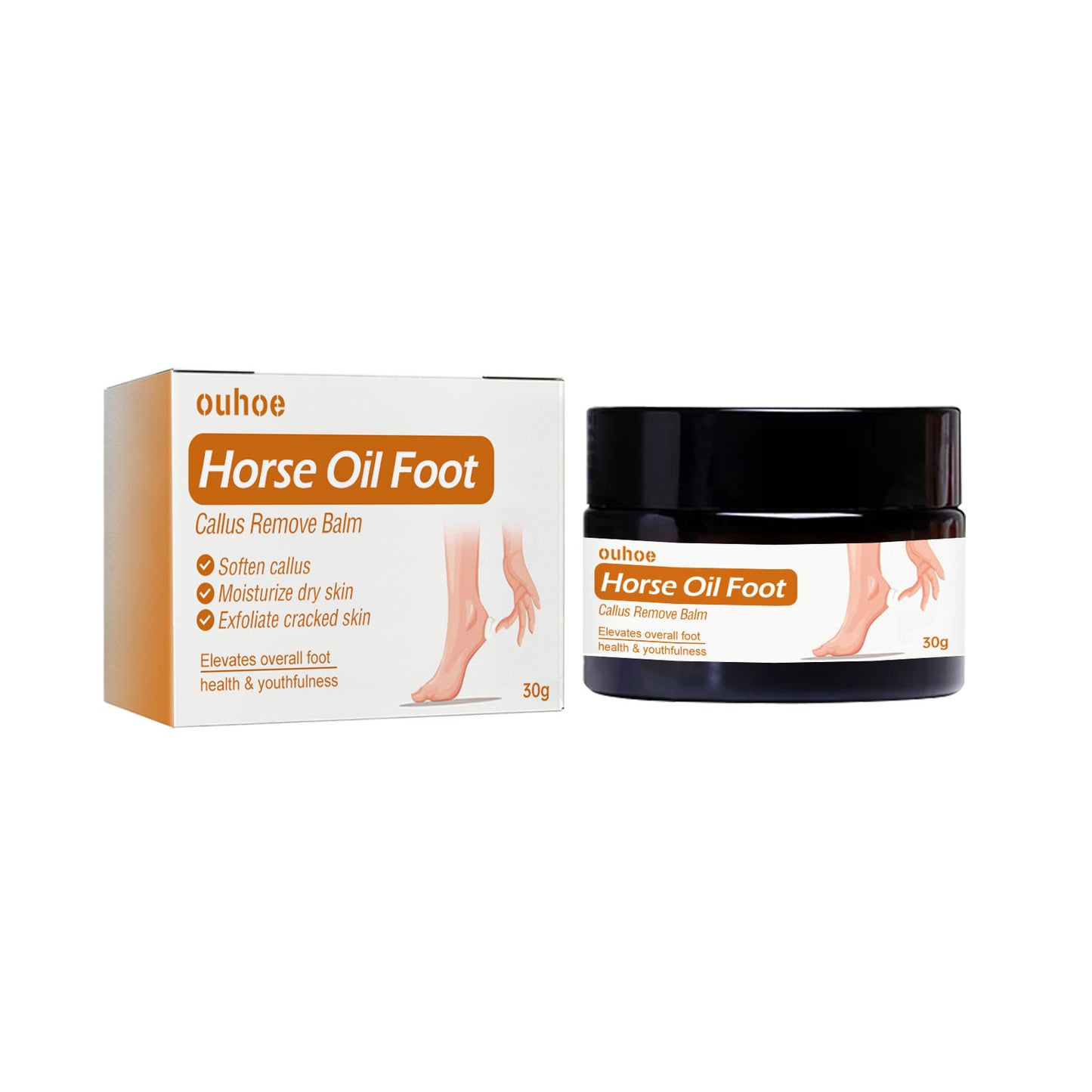 Horse Oil Foot Care Cream, Repair Heel Peeling Anti-Cracking Moisturizing Foot Care Cream by eprolo