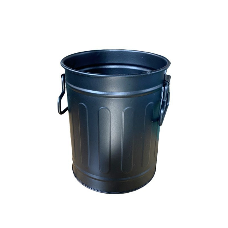 Cylindrical wrought iron pen holder DIY creative desktop storage bucket multifunctional stationery pen holder by eprolo