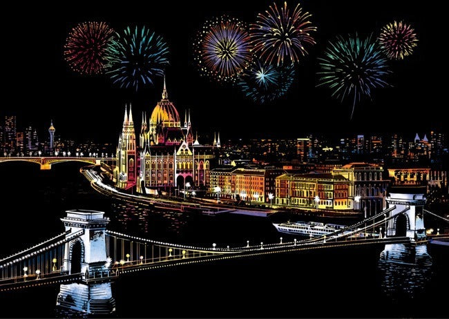 Colorful Night Scene Scratch Painting World City Night Scene Scratch Painting Creative Handmade Painting by eprolo