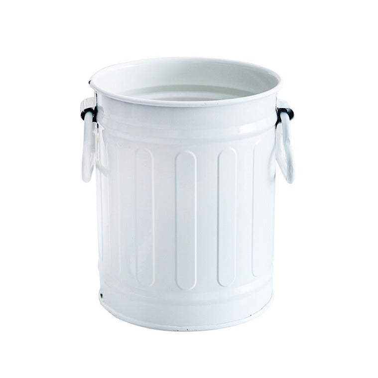 Cylindrical wrought iron pen holder DIY creative desktop storage bucket multifunctional stationery pen holder by eprolo