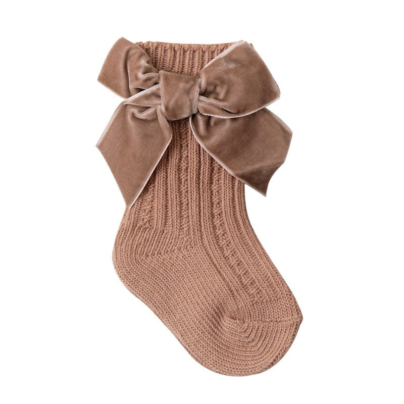 Baby thick needle socks, autumn and winter socks, boys and girls medium length short socks, princess plush socks by eprolo