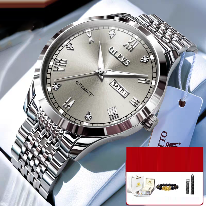 Men's Watch Men's Mechanical Watch Fully Automatic Simple Wind Waterproof Night Light Watch by eprolo