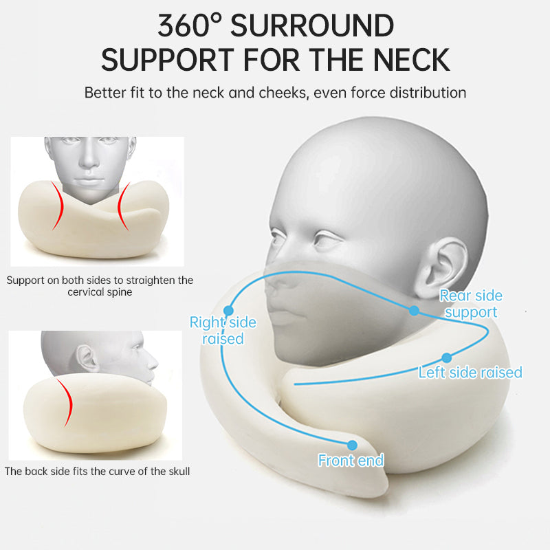 Memory Foam Neck Travel Pillow: Soft, 360° Head Support, for Home, Plane & Car by eprolo