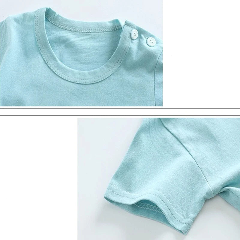 T-shirt+Shorts 2-Piece Clothing Set Pajamas Summer Kids Baby Boys Girls Cotton Casual Tracksuit Cartoon Dinosaur Clothes Suit by eprolo