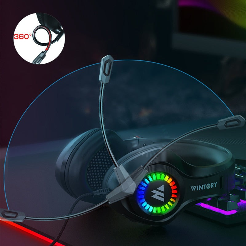 Head mounted gaming headphones wired e-sports luminous earphones mobile phones computers cool anchor headphones by eprolo
