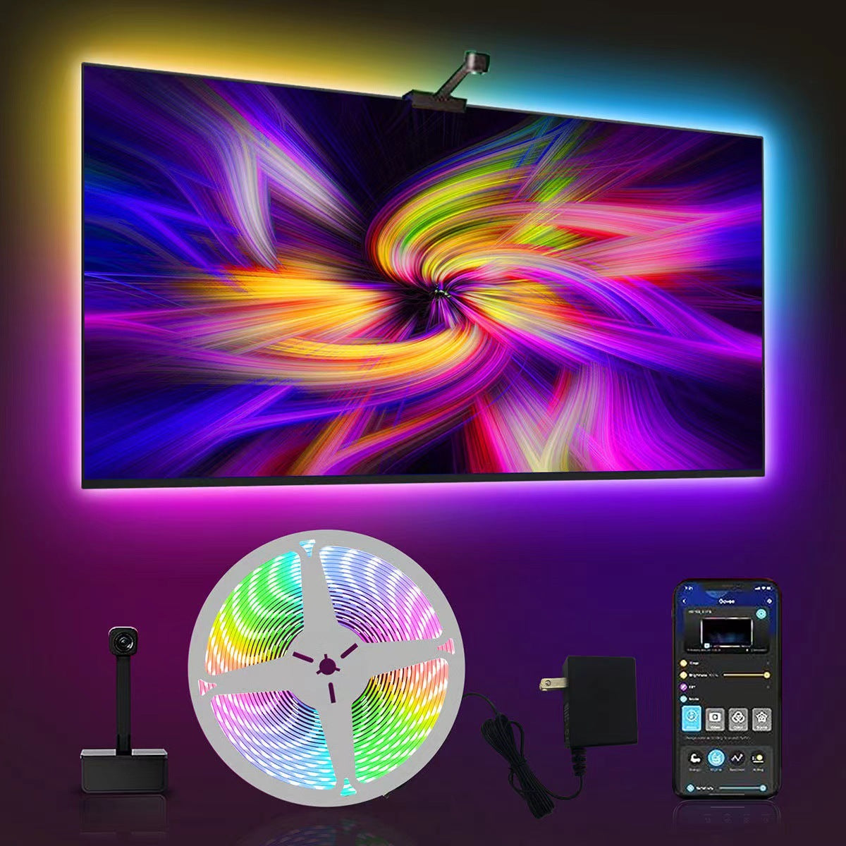 LED Light Strip Bluetooth Sync TV Background Ambient Light with Camera Color Matching by eprolo