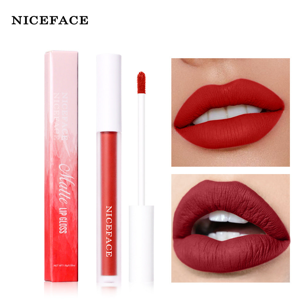 NICEFACE 12 Color Velvet Matte Lip Gloss Non-Stick Cup Liquid Lipstick Lip Glaze by eprolo