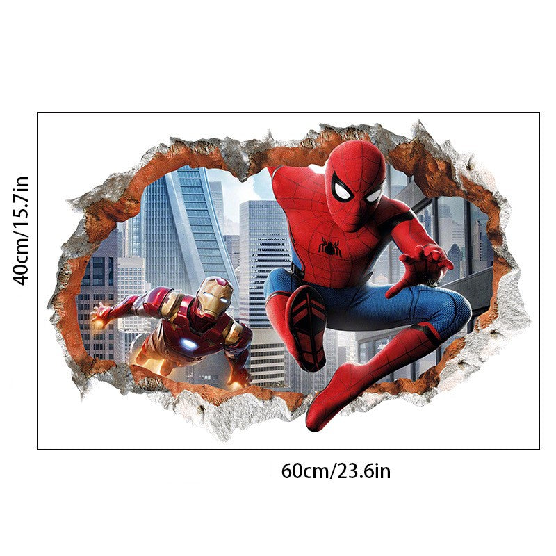 3D Transcendent Wall Spider Man Wall Stickers Living Room Decoration Background Wall Stickers Removable by eprolo