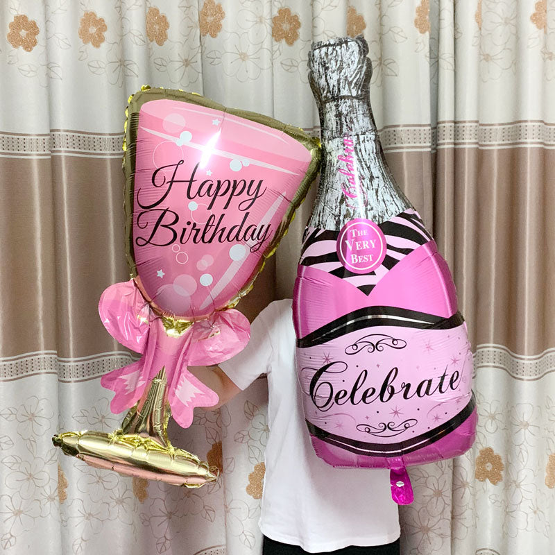 Big Helium Balloon Champagne Goblet Balloon Wedding Birthday Party Decorations Adult Kids Ballons Globos Event Party Supplies by eprolo