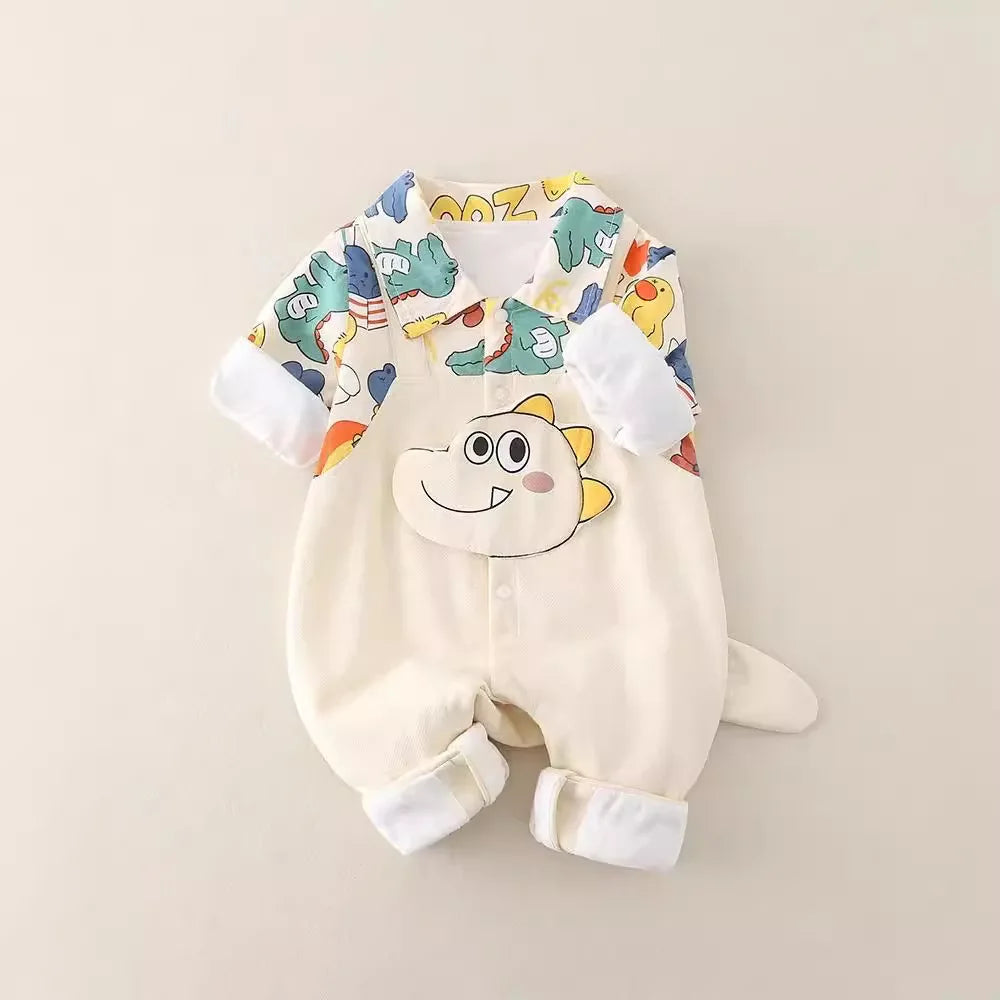 Newborn Jumpsuit Baby Boys Girls Rompers 0-18 Months Toddler Clothing Infant Long Sleeve Doodle Kids Cotton Onesies by eprolo