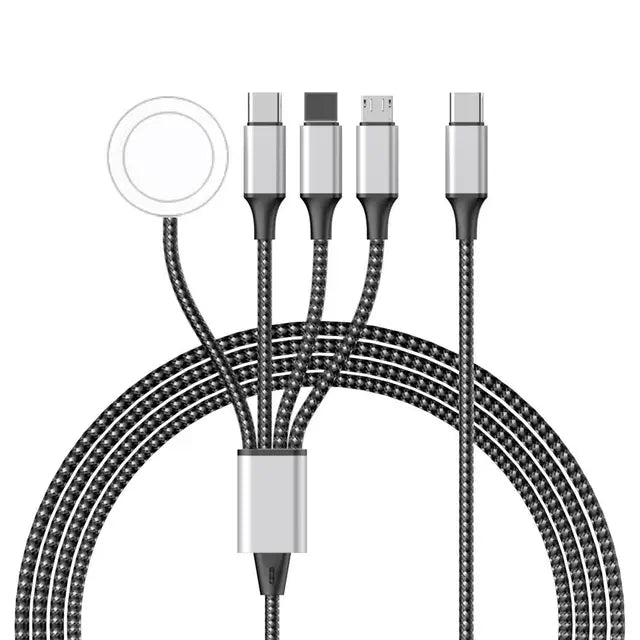 New woven four in one watch wireless charging mobile phone charging cable data cable multiple connectors to choose from by eprolo