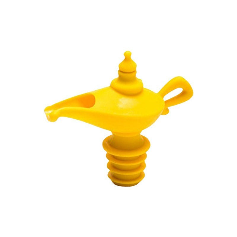 Creative silicone Aladdin lamp wine pouring device kitchen oil pouring nozzle leak proof sealing plug spiral type wine by eprolo