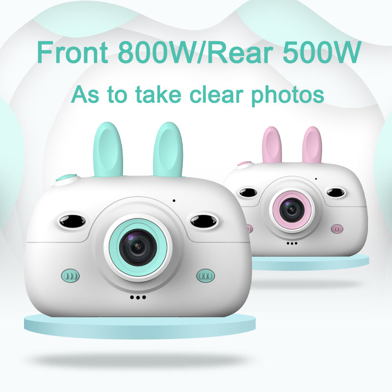 New Children's Camera Rabbit Ears Cartoon Mini Small SLR HD Screen Dual Lens Digital Camera Gift For Children by eprolo