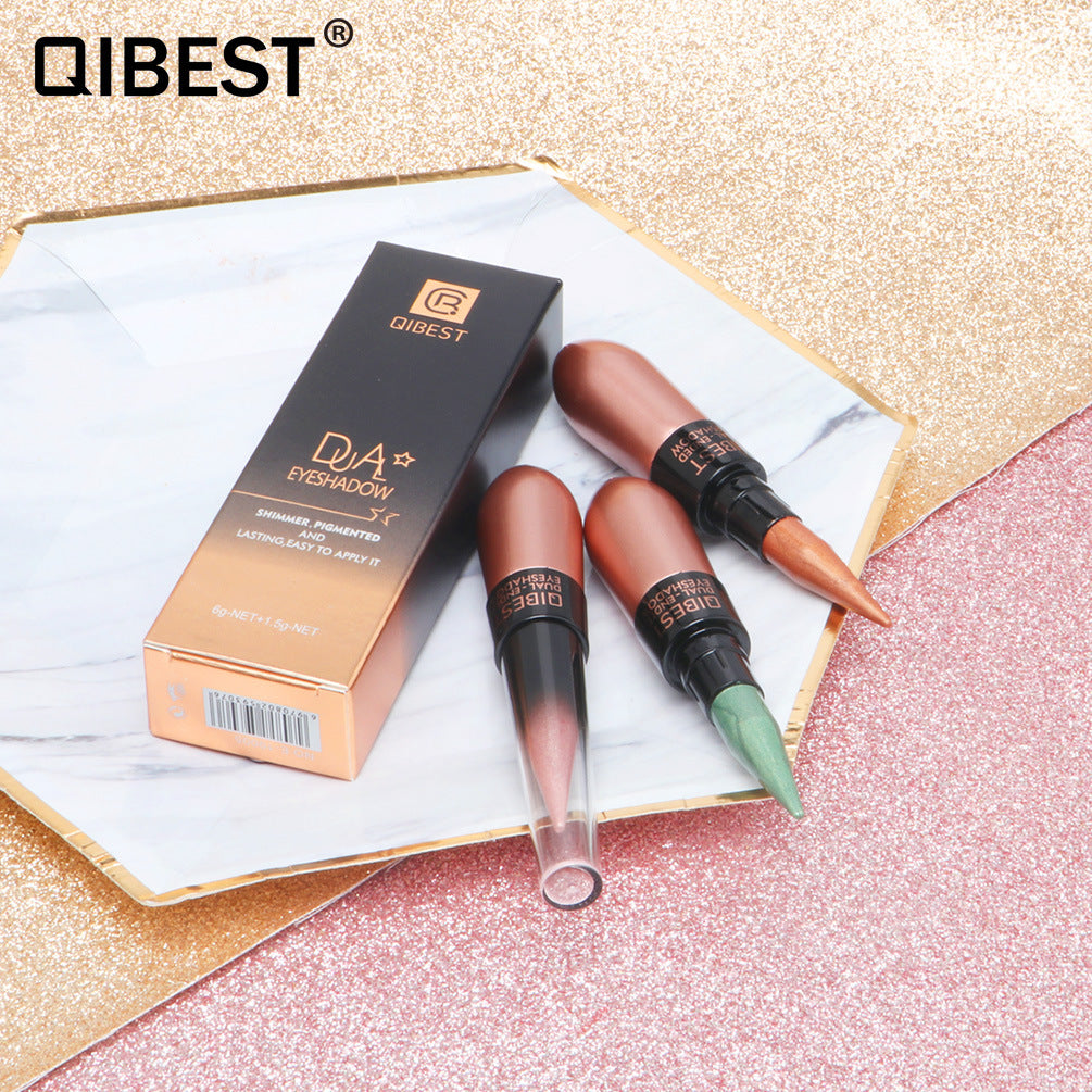 QIBEST Charm Dual-Purpose Pen Silky And Dynamic Eyeliner Soft Texture Eye Shadow Cream Eye Shadow Stick by eprolo
