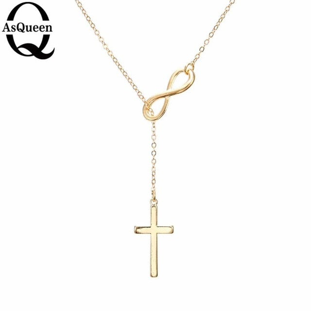 Small Gold Cross Pendant Necklace Women Girl Kids,Mini Charm Pendant by eprolo