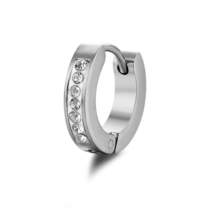 Stainless steel ear buckle jewelry, titanium steel inlaid diamond ear bone buckle earrings by eprolo