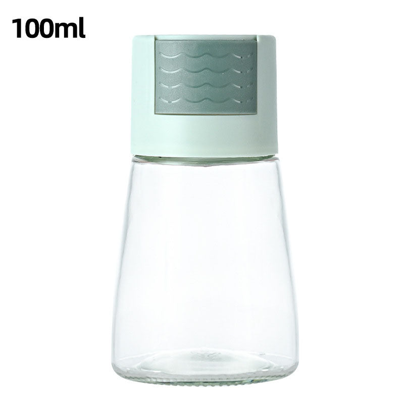 Glass Seasoning Bottle Press-Type Quantitative Seasoning Jar Kitchen Sealed Seasoning Box Salt Jar MSG Seasoning Jar by eprolo