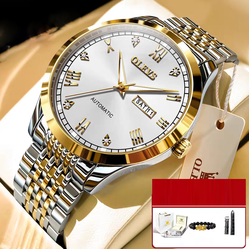 Men's Watch Men's Mechanical Watch Fully Automatic Simple Wind Waterproof Night Light Watch by eprolo
