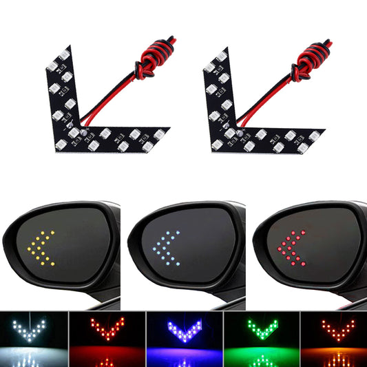 2 Pcs/lot 14 SMD LED Arrow Panel For Car Rear View Mirror Indicator Turn Signal Light Car LED Rearview Mirror Light AJ by eprolo
