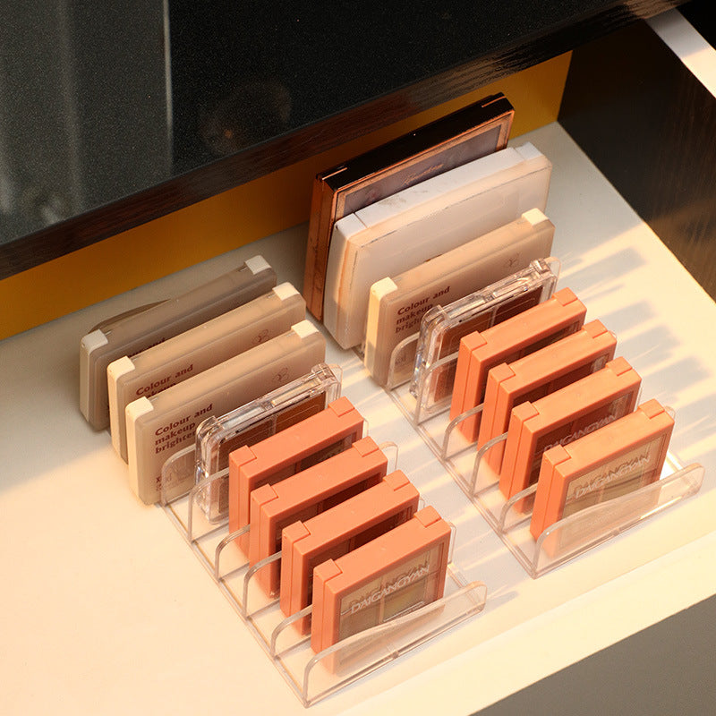 Makeup Table Eye Shadow Tray Storage Rack Transparent Powder Cake Box Desktop Drawer Partition Makeup Lipstick Cosmetic Rack by eprolo