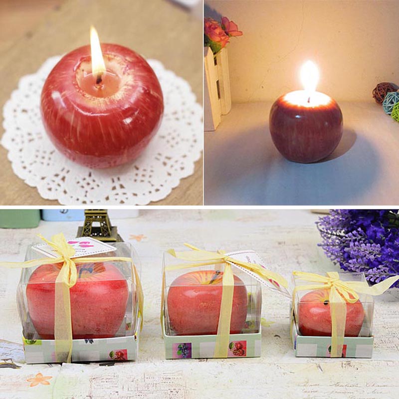Fruit Candles Christmas Simulation Artificial Apple Shape Candles Christmas Eve Wedding Party Decoartion Supplies Creative Gift by eprolo
