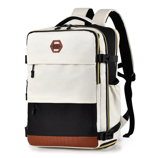 Color Block Multi-Pockets Backpack Bag by eprolo