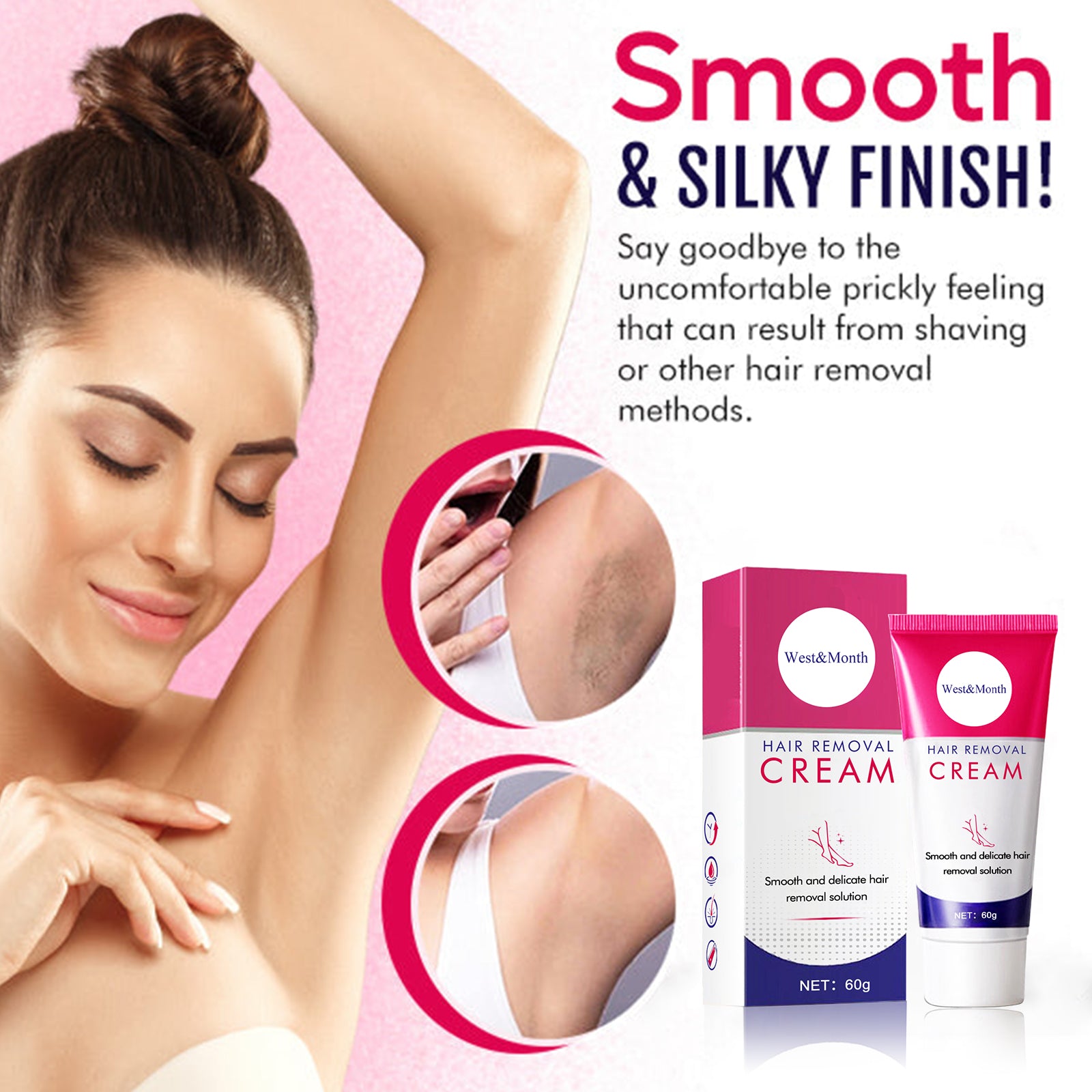 Hair Removal Cream, Gentle Cleansing Tender Hair Removal Cream by eprolo