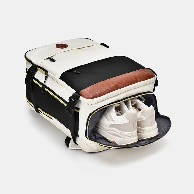 Color Block Multi-Pockets Backpack Bag by eprolo