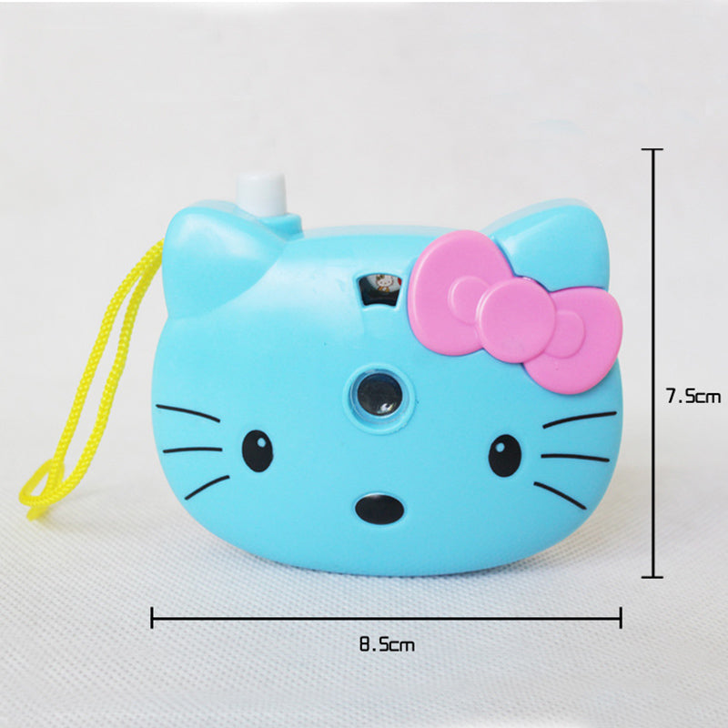 1pcs Cute Hello Kitty Light Projection Camera Children Educational Toys For Kids Projection Cartoon Pattern Camera Children Gift by eprolo