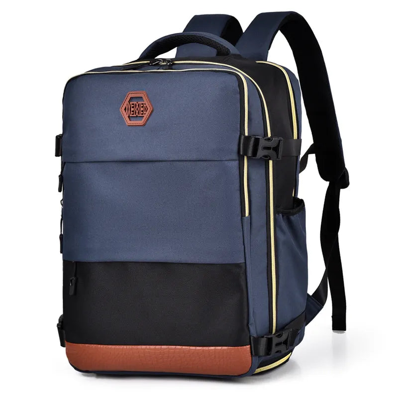 Color Block Multi-Pockets Backpack Bag by eprolo
