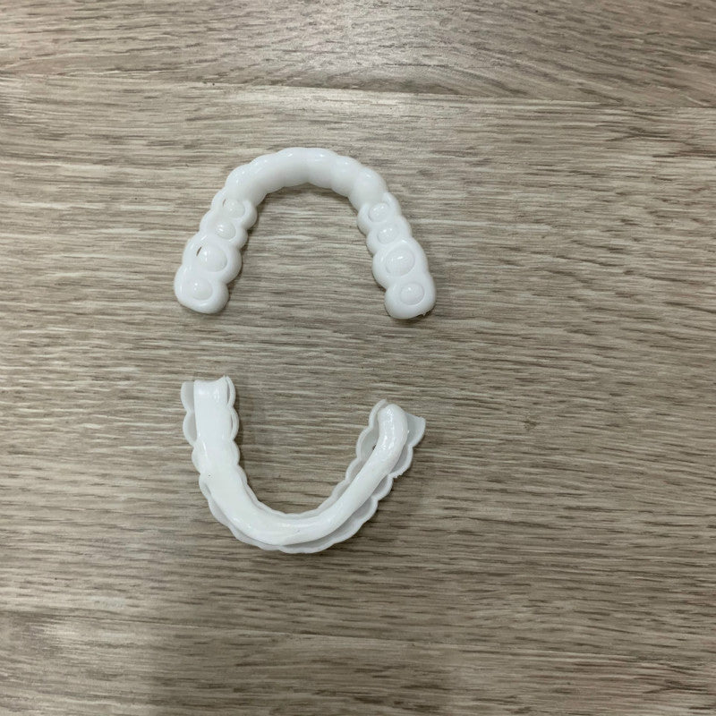 Upper Teeth And Lower Teeth Simulation Braces Non-Porous Braces Whitening Sleeves Second-Generation Silicone Simulation Teeth Dentures by eprolo