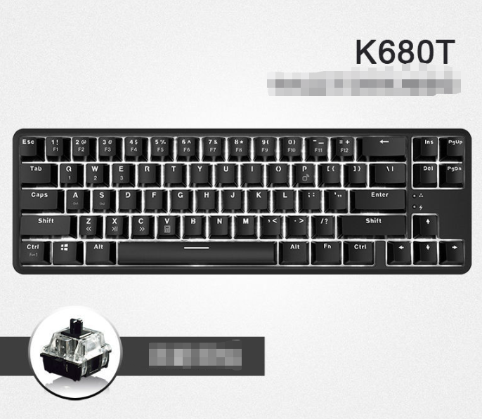 Black Jazz K680t Mini USB Wired Bluetooth Mechanical Keyboard Dual Mode Charging 68-Key Laptop Cross-Border by My Store