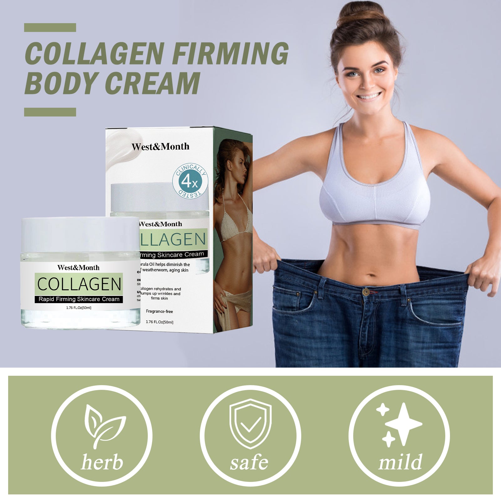 Collagen Rapid Firming Skincare Cream, Tighten Belly Body Sculpting Massage And Slimming Cream by eprolo