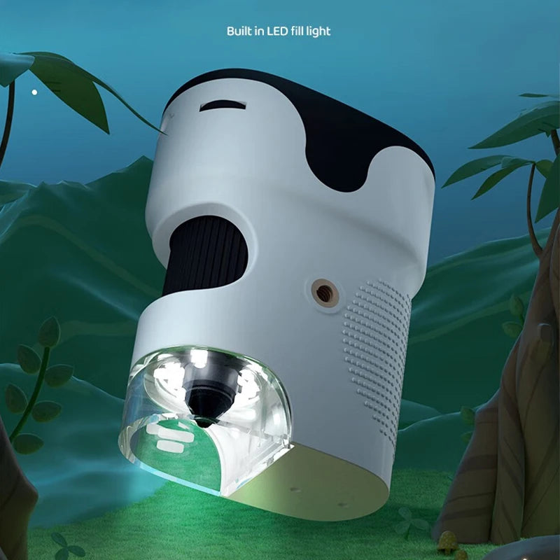 Pocket Microscope Display Montessori Handheld LED Light Biology Magnification Outdoor Students Teaching Gifts Children Stem Toys by eprolo