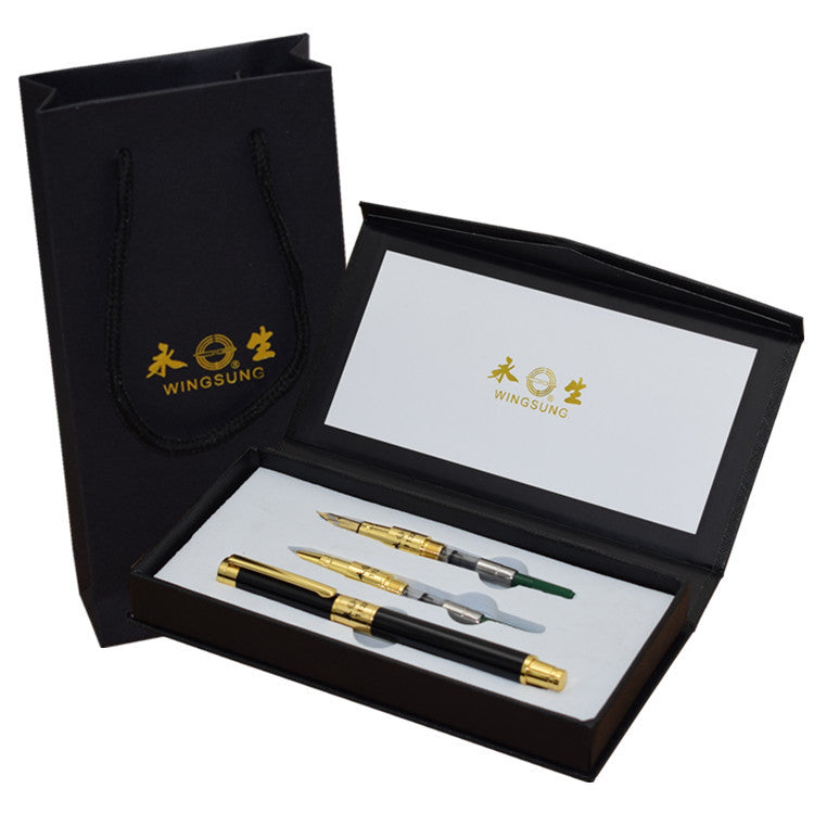 Yongsheng fountain pen gift box set gift gift art signature pen ballpoint pen metal wholesale student fountain pen by My Store