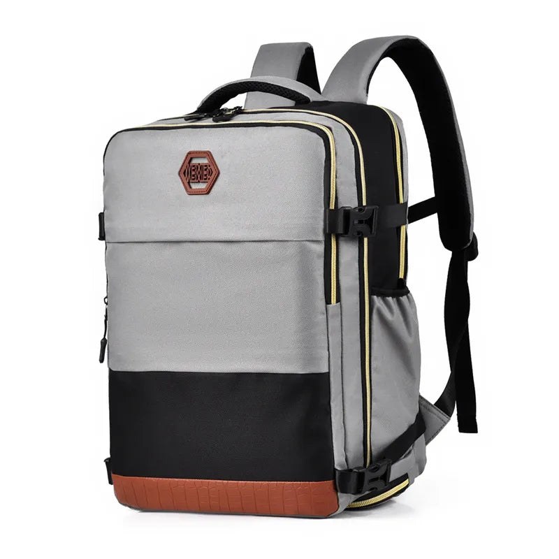 Color Block Multi-Pockets Backpack Bag by eprolo