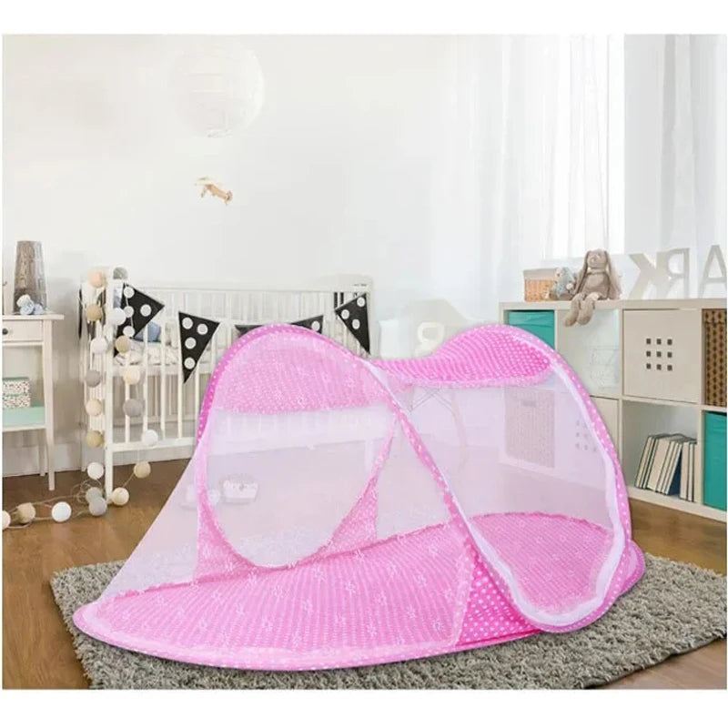 Folding mosquito net with sleeping pad pillow mosquito net bed three piece set music 0-3 year old children's mosquito net by eprolo