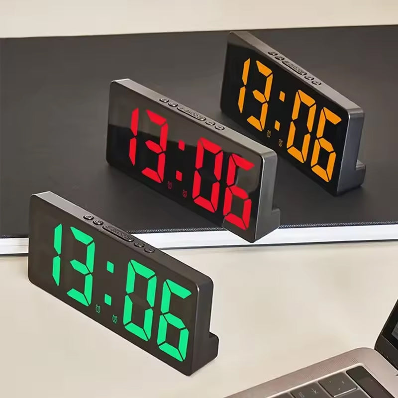 Multifunctional LED Digital Clock: Features number display, color nightlight, temp, calendar, alarm. Large size, backlit, great by eprolo