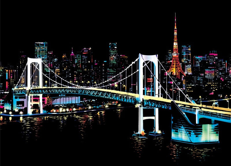 Colorful Night Scene Scratch Painting World City Night Scene Scratch Painting Creative Handmade Painting by eprolo