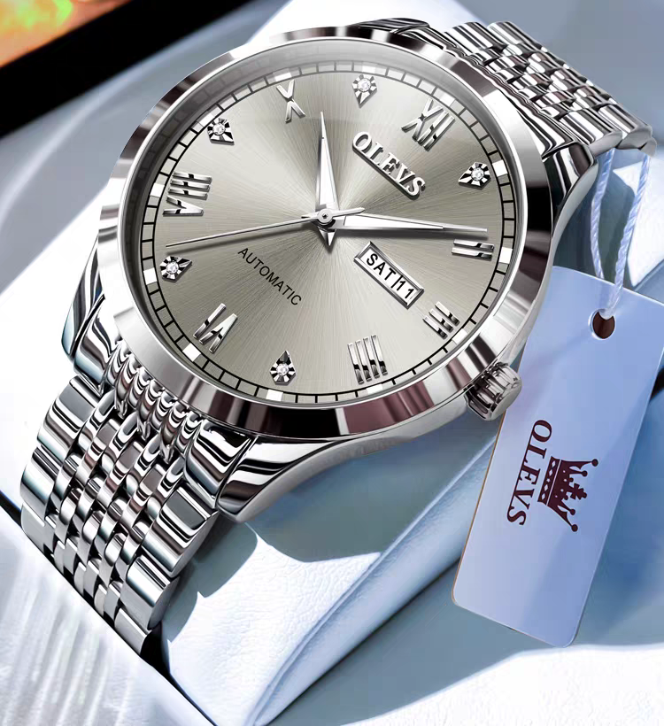 Men's Watch Men's Mechanical Watch Fully Automatic Simple Wind Waterproof Night Light Watch by eprolo