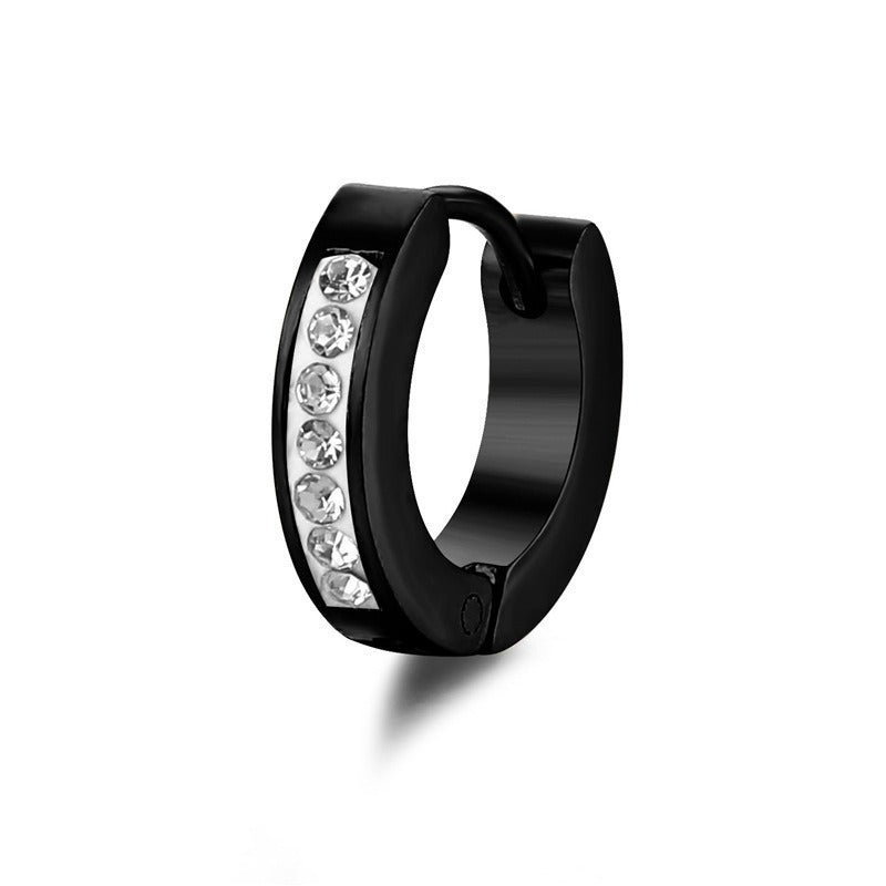 Stainless steel ear buckle jewelry, titanium steel inlaid diamond ear bone buckle earrings by eprolo